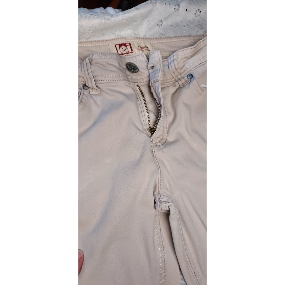VTG Y2K l.e.i. Sophia Hipster Flare Low Rise Khaki Jeans Size 5 - Picture 6 of 15